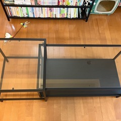 IKEA ガラステーブル　ブラックの画像