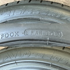 215/45R17 1本／ヨコハマ AVID S306 8分上 A4983-20の画像