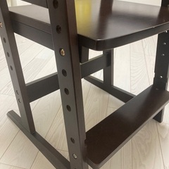 【キッズ】木製チェア　ブラウン　食事椅子　勉強椅子　学習椅子　6段階調整の画像