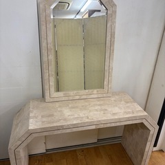 ジモティー特別価格🉐 N1189★大理石調テーブル+鏡セット★ドレッサー★幅1220mmの画像