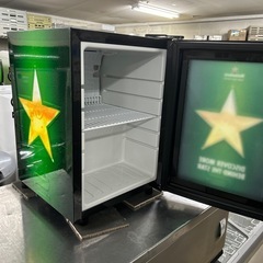 6887【程度良好】ハイネケン 小型冷蔵庫 冷蔵ショーケース 21L HN-21L-PJ 非売品 2017年製の画像