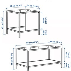 IKEA ガラステーブル　ブラックの画像