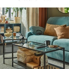 IKEA ガラステーブル　ブラックの画像