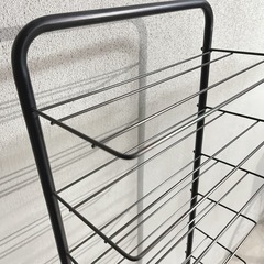 場所を取らない 薄型 シューズラック 幅cm ディスプレイ 国産 ブラック スリムシューズラック 省スペース 玄関 下駄箱 ラックの画像