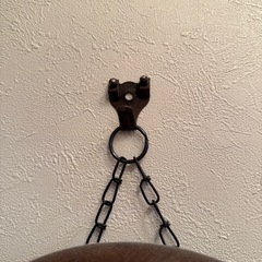 ブラウン楕円形壁掛け鏡の画像