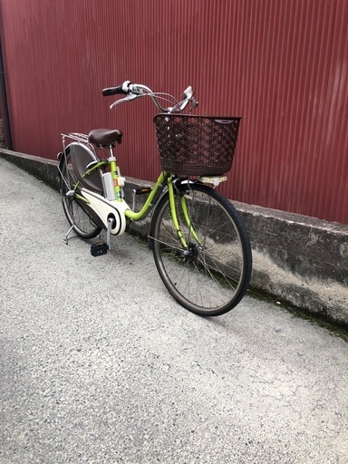 【京都発】京の楽チャリ　電動アシスト自転車　パナソニック　26インチ　薄緑色