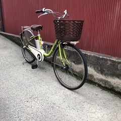 【京都発】京の楽チャリ　電動アシスト自転車　パナソニック　26インチ　薄緑色の画像