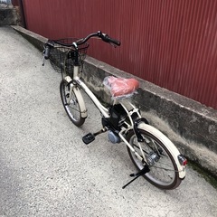 【京都発】京の楽チャリ　電動アシスト自転車　パナソニック　20インチ　グリッター　クリーム色の画像
