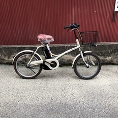 【京都発】京の楽チャリ　電動アシスト自転車　パナソニック　20インチ　グリッター　クリーム色の画像