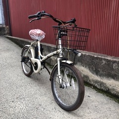 【京都発】京の楽チャリ　電動アシスト自転車　パナソニック　20インチ　グリッター　クリーム色の画像