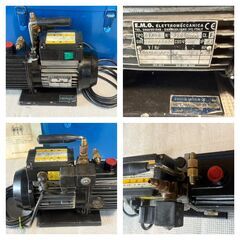 ◆◆◆お引き取り限定　配送不可◆◆◆TASCO ゲージマニホールド＆真空ポンプ（始動確認）セット ケース付 現状渡し USED品の画像