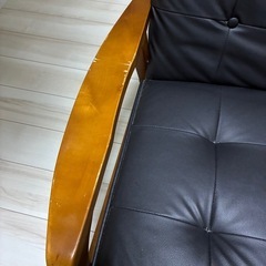 ニトリ 2人掛けソファ 黒の画像