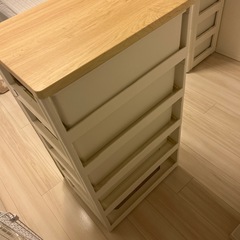 五段チェスト木目天板の画像