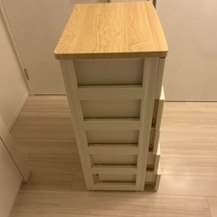 五段チェスト木目天板の画像