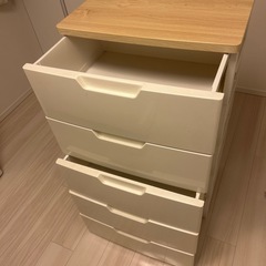 五段チェスト木目天板の画像