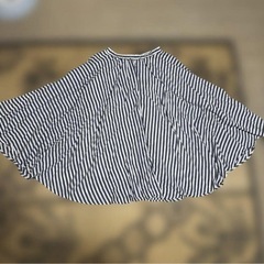 フレアスカート　ストライプ柄　ボリュームロングスカートの画像