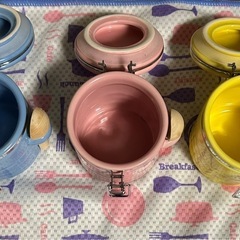 未使用　陶器製　キャニスター　3個セットの画像