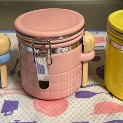 未使用　陶器製　キャニスター　3個セットの画像