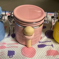 未使用　陶器製　キャニスター　3個セットの画像