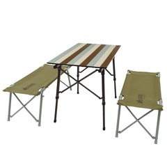 LOGOS Life オートレッグベンチテーブルセット4（ヴィンテージ）の画像