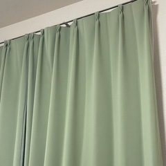 遮光カーテン 4枚セット グリーンの画像