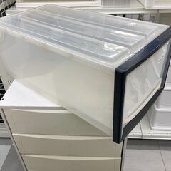 ★リユースのサカイ千葉中央店★  衣装ケース クリア/紺 H30×D73×W39 クリーニング済み TC5436の画像