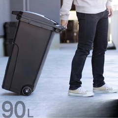 ☆新品☆ リス キャスターペール 90L 大型ゴミ箱 ダークネイビー  キャスター付き ダストボックス  限定カラーの画像