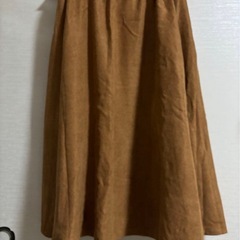 巻きスカート　スエードチェック柄の画像