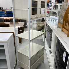 ★リユースのサカイ千葉中央店★  レンジ台 白系 H130×D45×W80 クリーニング済み TC5441の画像