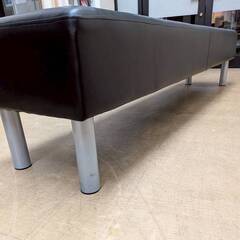 アスプルンド ロビーベンチ ブラック 合皮 レザーの画像