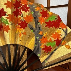 🌹リバーシブル扇子　扇子立てセット　新品未使用　箱付き🌹の画像