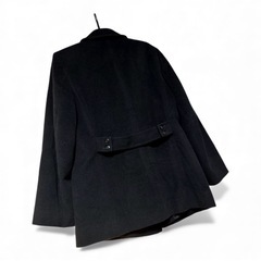 自由区 Pコート アンゴラ混 ショート丈 ブラック 38サイズ M相当の画像
