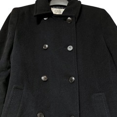 自由区 Pコート アンゴラ混 ショート丈 ブラック 38サイズ M相当の画像