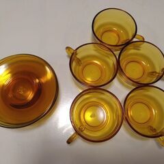 耐熱ガラス製ティーカップ&ソーサーの画像