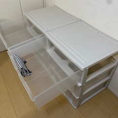 【2個セット】衣類収納3段チェストの画像
