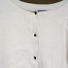 GU　リブカーディガン　アイボリー　XLの画像