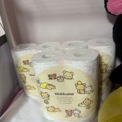 リラックマ　トイレットペーパー４個入り３袋とぬいぐるみ
の画像