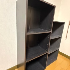 カラーボックス　木目調ブラック3段2個セットの画像