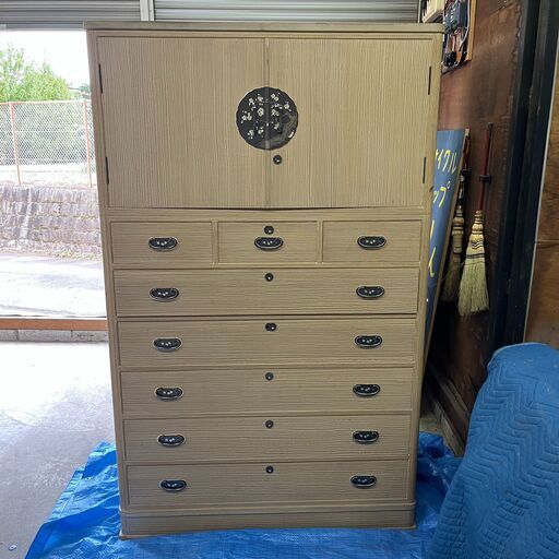 【ほぼ未使用】総桐たんす 上開八ツ口（盆5枚）【傷あり】