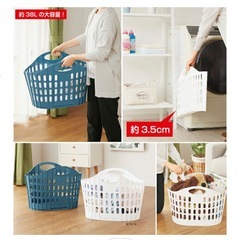 おりたためるランドリーバスケットの画像