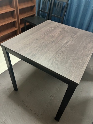 【Flower27】IKEA ヴァングスタ伸長式テーブル&テオドレス2脚 Amazon｜IKEA VANGSTA 伸縮テーブル 80/120x70cm ブラック/ダーク