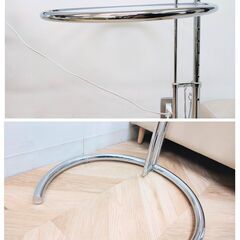 アイリーン・グレイ高さ調整可能ガラスサイドテーブルの画像