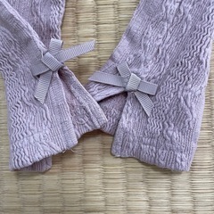 【80】SLAP SLAP リボン付き レギンス くすみカラー ピンク 冬服の画像