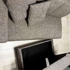 ソファ2人がけ　ベッド　収納付き　オッドマン付き　の画像