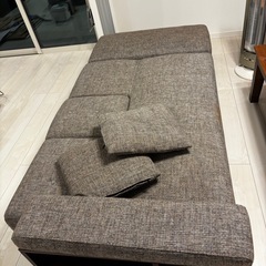 ソファ2人がけ　ベッド　収納付き　オッドマン付き　の画像