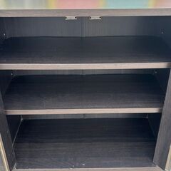 YAMAZEN 山善 ミニ食器棚 CCB-1260 ダークブラウンの画像