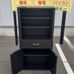 YAMAZEN 山善 ミニ食器棚 CCB-1260 ダークブラウンの画像