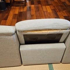 ニトリ　ローソファー　幅216（グレーベージュ）の画像