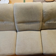 ニトリ　ローソファー　幅216（グレーベージュ）の画像