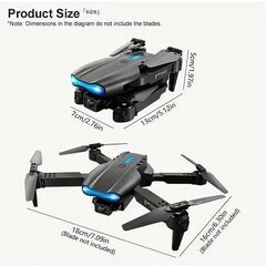 新品【163】E88MAX HDデュアルカメラ スクリーンリモコン＋WiFi伝送 折りたたみドローン（ブラック）の画像